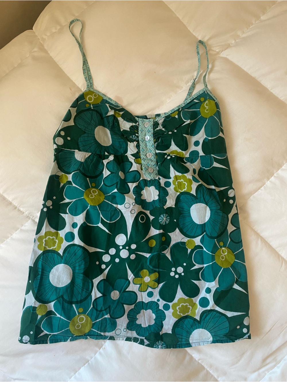 Y2k green babydoll top